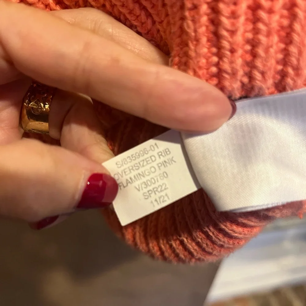 Banana Republic Sweater XS Coral Crew neck Cotton 80's Y2K Minimalist Capsule - Picture 9 of 9